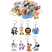 JZK Set Di 30 Portachiavi Con Animali Della Giungla Per Bambini, Portachiavi Con Animali Selvatici Per Bambini Bomboniere Di Compleanno Omaggi Regalo Di Ringraziamento, Zebra, Tigre, Leone, Elefante - 9