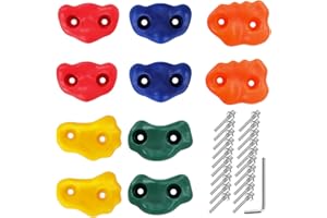 CIOXSOIO 10pcs Prise Escalade Enfant Exterieur, Mur Escalade Enfant Exterieur avec Vis de Fixation Maintien Aire de Jeux, Rock Climbing Holds pour Intérieur et Extérieur