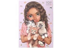 Depesche 13618 TOPModel Cat Love - Set de papier à lettres dans une pochette, avec motif de modèle et chats, y compris feuilles de papier à lettres, enveloppes et autocollants