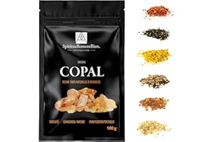 SPIRITUELLEMENTBIEN Incienso de Resina 100% Natural Sagrado Puro en Grano 50g- 100g para Fumigación, Quemador de Perfume o Incensario - Alternativa a Incienso en Barra o Cono (Copal, 100 gr)