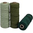 LEREATI Macrame Cord 3mm Set, 150m Thick Macrame Cotton Rope Yarn, 4 ...