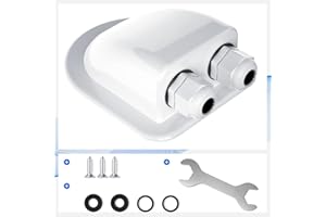 POWOXI ABS Double Solar-Cable-Entry-Gland-Housing, Weatherproof Cable Entry Plate for All Cable Types 4mm² to 12mm² for Solar Project Installation on RV Camper Van Travel Trailer Boat Solar Panels