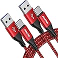 USB Type C Charger Cable [2Pack/1M+2M], USB C Fast Charging Cable for Xiaomi Redmi Note 10/10S/10T/8/8T/8 Pro, Mi 10/10T/11T/11 Lite, Mi A3, Huawei P40/P30, LG G6/G5, Sony Xperia, Google Pixel