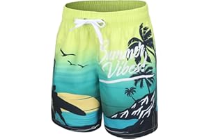 Aisyee Badehose Jungen Kinder Badeshorts Schnell Trocknende Boardshorts Hawaii Strand Shorts 5-14 Jahre