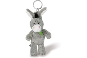 ‎NICI NICI 47868 Schlüsselanhänger Esel mit gesticktem Kleeblatt 10cm, GRAU