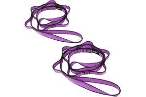 FOSER 2 st Daisy Chains, Yoga Hängmatta Förlängningsrem, 23 KN Justerbar Nylon Klättring Sling Fitness Pilates och Motion Förlängning Rem