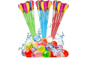 HW CASA 111 Pezzi Palloncini Acqua,Riempimento Rapido in 60 Secondi Gavettoni Acqua Autosigillanti,Gavettoni 100% Lattice in Vari Colori,Adatto per Giochi Acqua Bambini,Spiaggia, Piscina (111)