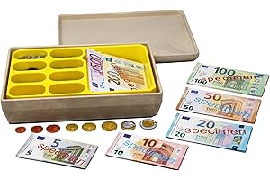 WISSNER active learning EURO - Money Case, 130 banknotes and 160 coins in a plastic case with insert