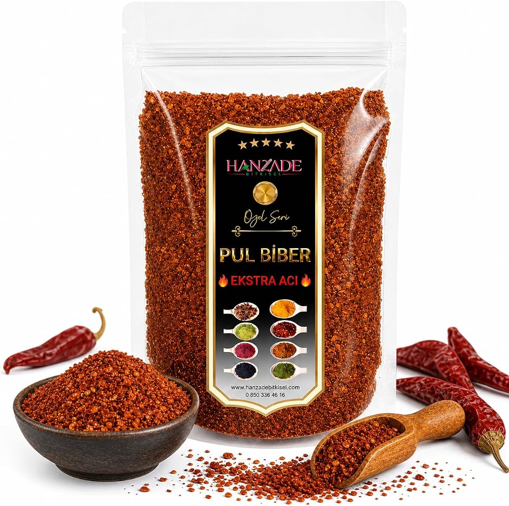 Hanzade Bitkisel Pul Biber Ekstra Çok Acı 500 Gr