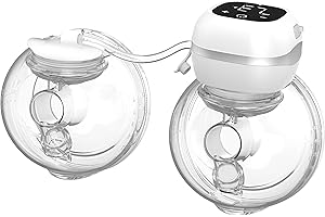 KISSBOBO Breast Pumps Electrical Wearable, Electric Hands Free Breast Pump Portable, Single Motor Dual Pump, 3 Modes & 12 Levels w/LED Display, Low Noise Painless Wireless Breasts Milk Pump w/ 21mm Flanges
