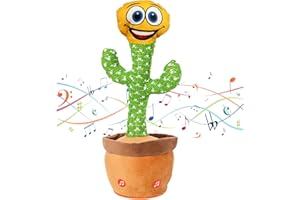 DARIICHA Dancing Cactus Toy: Talking Singing Cactus, Plush & Interactive Toy, Repeating What you Say and Dance for Endless Fun & Entertainment, Christmas and Decoration Piece, USB Rechargeable [01]