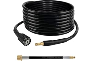 DERASL 15M Tuyau Haute Pression De Remplacement pour Le Système Enfichable Click Quick Connect Et Raccord à Vis M22 pour Kärcher K2 K3 K4 K5 K6 K7, par Exemple 2.641-721.0