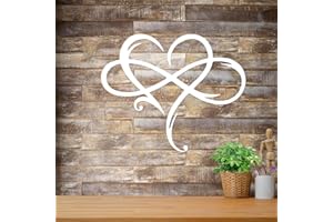 LQQSD Infinity Heart Metal Wall Decor,Unique Infinity Heart Wall Decor Metal Wall Art Love Wall Sign,Wall Sculpture Metal Artwork Outdoor Garden Wedding Decoration ( Color : White , Size : 15.74" x13.8" (40