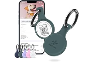 PawView QR Code Pet ID Tag UK– Dog Identity ID Tags for Pets, Waterproof Silicone, Instant Lost Pet Alerts, Customizable Online Profile, Lightweight(Green)