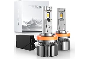 WAIXINGREN H8 H9 H11 LED Headlight Bulb 120W 36000LM Super Bright 6500K White with Fan, H11 Headlight Bulb with Upgraded Intelligent Driver, IP65 Waterproof, Plug and Play, Pack of 2 (H8/H9/H11)