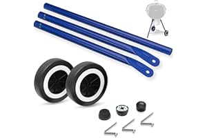 AJINTEBY Front Leg Kit and Wheels for Weber Kettle Grills, Charcoal Grill Parts for Weber 18” 22” Kettle Grills, 6" Grill Wheels for Weber 65930, 65130 Front Leg for Weber Kettle, Blue Front Leg