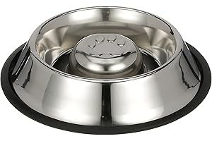 Neater Pet Brands Ciotola in acciaio inox con alimentazione lenta – non punta e antiscivolo – blocca il cibo per cani che ingoiano, gonfiore, indigestione e alimentazione rapida (1-1/2 tazze)