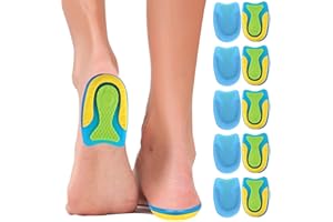 ATSGJLZN Taloneras Fascitis Plantar, 5 Pares Plantilla Espolon Calcaneo para Aliviar Dolor del Tendón de Aquiles, Espolones Calcáneos, Tendinitis
