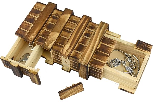 OFKPO Casse-tête en Bois, Boîte avec Tiroir Secrète, Jouet Educatif pour Enfants