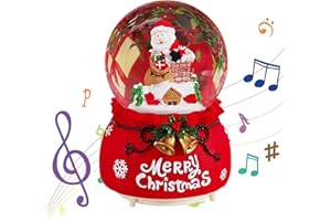‎BOTEWO Weihnachtsmusik Schneekugel Weihnachten Dekoration: Weihnachtsmusik Schneekugel mit Weihnachtsmann für Geburtstags Weihnachtsdekoration (A)