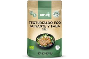 NUVEG Pack 3 Texturizado de Proteína Deshidratada Ecológica, Listo para Cocinar, Proteína de Guisante Vegana Sin Gluten, Comida Preparada Rica en Fibra, Vegan Protein, 240 g