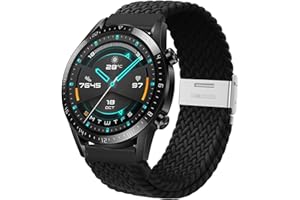 HATOLOVE Kompatibel mit Huawei Watch GT Armband, 22mm Elastisches Nylon Stoff Band für Huawei Watch GT 4 46mm/GT5 46mm/GT3/GT3 Pro 46mm/GT2 46mm/GT2 Pro/GT 2e/GT Fashion/Sport/Active/Classic 46mm/GT Runner