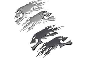 Niuhong 4 Pcs Calcomanía Calavera Llama Tanque Combustible 3D Pegatinas Decorativas Depósito Motocicleta Cráneo Demonio Adhesivo Impermeable Almohadilla Película Protección Contra Arañazos (A)