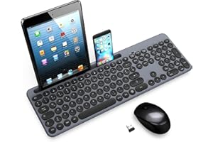 LeadsaiL Tastatur Maus Sets Kabellos,Ergonomische Maus und Tastatur,Funk PC Tastatur und Maus in Standardgröße,Deutsch QWERTZ-Layout, Leise-Klick-Taste,12 FN-Tasten Für Windows Computer, macOS, Laptop