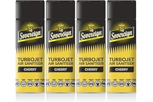 KAYTEX 4 x Bundle New Scents Sovereign Car Home Office Gym Turbojet Air Sanitiser Freshener Spray (Cherry)