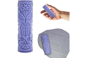 Timbri per Ceramica Rulli Decorativi, FORMVERSITY Rulli Fatti a Mano in Argilla Testurizzata, Strumenti per Ceramica Fai da Te, Polimero Rullo di Trama del Martello Argilloso per Ceramicas, Argilla