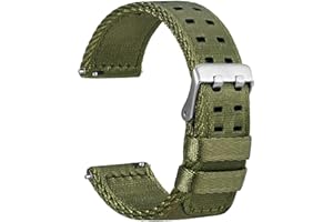 WOCCI Cinturino Orologi in Nylon, Cinturini in Nylon Setoso con Doppi Fori, Sgancio Rapido, Larghezza ansa Orologio Compatibile 18mm 20mm 22mm