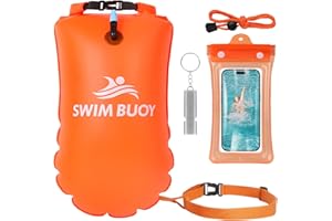 Aragallant Bouée de Natatio 28 L, Flotteur Natation Extérieur, Flotteur de Sécurité et Sac Étanche, Nageurs Sports en Eau Libre
