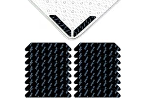 FENQURO 16 Pezzi Antiscivolo Per Tappeti Tappetino, Adesivi Antiscivolo per Tappetini, Lavabili Anti-arriccia Moquette Fissa Angoli, Tappeto Gripper Antiscivolo e Riutilizzabili