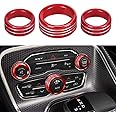 Thor-Ind AC Air Conditioner Volume Tune Knob Button Cover for Dodge Ram 1500 2500 3500 2013-2018 for Dodge Challenger Charger Durango Journey Chrysler 200 300 300s Jeep Cherokee Grand Cherokee (Red)