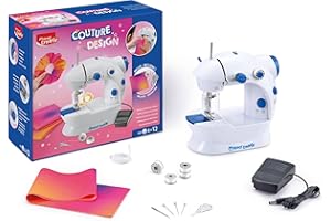 Maped Creativ - Couture Design - Machine à Coudre avec le Nécessaire pour Réaliser un Chouchou Tendance - Kit Complet pour Débutants, avec Système de Sécurité - A Partir de 8 Ans