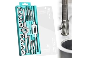 CRESBEL Maschi e Filiere Set 20: M3-M12 Tap and Die Set, Filettatrice Professionale, Set Taglio Filettatura in Solido Acciaio Metrica, Set Maschi e Filiera per Maschiature Fai Te Adatto Lavorazioni Manuali