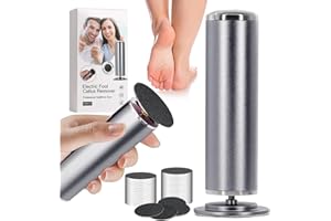 Souvik Lima Electrica Pies Durezas, Pedicura Profesional para Pies con 60 Discos de Repuesto, Limador de Durezas Electrico Eliminador de Durezas para Talones Agrietados y Piel Muerta, Rotación 360°