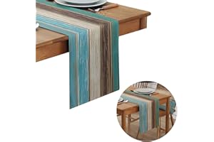 NODCOWS Camino de Mesa Antiguo Rústico de Madera, 40 x 140 cm Caminos de Mesa, Mantel de Mesa para Cocina, Comedor, Interior, Fiesta Decoración de Mesa Vacaciones Picnics al Aire Libre