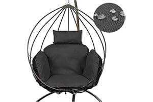 GARDEN KING ROYAL REST Hängesessel-Kissen Sitzkissen mit Rücken Kopfstütze Ei-Schaukelkissen Auflage für Polyrattan Rattan Hängeschaukel Polsterauflage Pflegeleicht Wasserfest