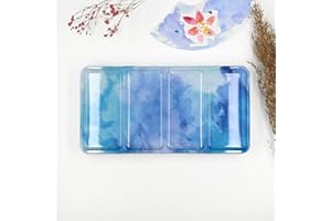 My Rock Way Grande Boîte d'aquarelle Magic Mountain 48 Couleurs en métal avec 52 Demi-Godets, Palette de mélange et Anneau de Pouce. Palette de Peinture de Voyage, Parfait pour Un Cadeau