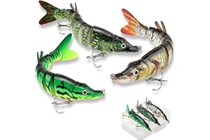 RUNFAR SHOP Esca artificiale da pesca, set da pesca, luccio, luccioperca, trota, swimbait, wobbler, lento, affondamento, acqua dolce e salata, set da pesca per uomini..