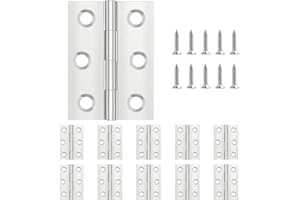 Yeepeo 10 Stück Scharniere Klappbar 44mm × 31mm, Edelstahl Scharnier Klavierband Scharnieren Klein Scharnierband, Türscharnier für Türen Fenster Schränke mit 60 Stück Schrauben