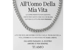 Luna Jewel Collana Uomo Regalo, Colore Oro o Argento, con Dedica, Idea Regalo San Valentino per Lui, Regali Uomo, Idee Compleanno, Marito, Fidanzato, Amico, Gioielli, in Acciaio