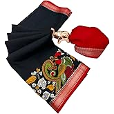SATIKA VASTRAM Women's Kalamkari Tussar Silk Saree Traditional Print Pure Soft Zari Weaving Contrast Border And Blouse Piece