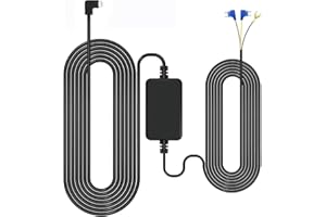 GKU Dash Cam Hardwire Kit, Type-C Hard Wire Kit, Mini-Fuse, 3.5 Meter USB C Port Wiring & Low Voltage Protection, Converts 12V-24V to 5V/3A, Car Camera Charge Power Cord Kit for 24H Parking Monitor