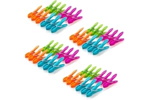 JSDOIN 48 spinaczy do bielizny, klipsy do ręczników plażowych, plastikowe klamerki do prania, spinacze do prania, do ogrodu, leżaków, leżaków, krzeseł basenowych, 48 szt