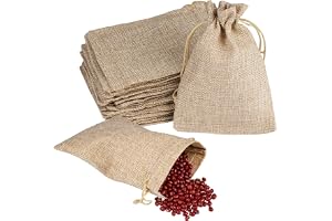 KineticKraft jutesäckar med dragsko, 24 stycken jutesäckar små 10 x 14 cm