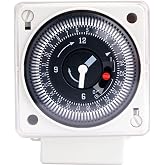 Mechanical Timer 220-240V 16A 24 Hours Analog Mechanical Timer, Daily Analog Universal Time Switch - Single Channel Time Swit