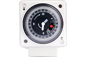 TRANSPLANT Timer meccanico, 220-240 V, 16 A, 24 ore, analogico quotidiano, interruttore universale – interruttore orario a canale singolo, timer segmentato ad immersione