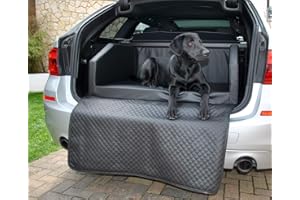 Mayaadi Home Legowisko dla psa premium – 100 x 90 cm – wysokiej jakości fotelik samochodowy dla Twojego psa – legowisko samochodowe z kocem ochronnym – do bagażnika dla psów – w podróży – sztuczna